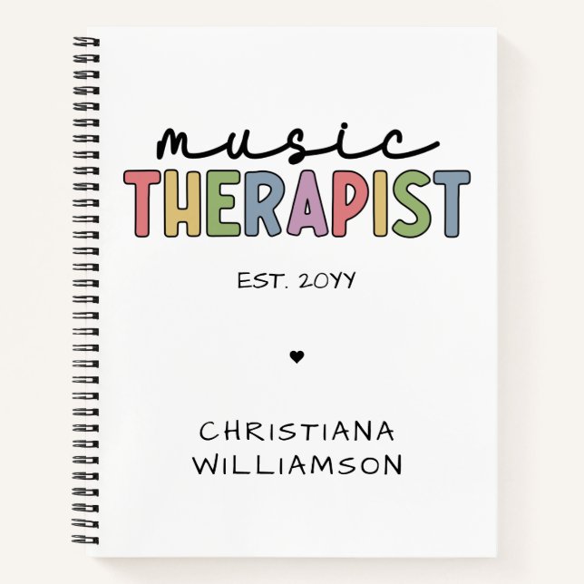 Custom Music Therapist Music Therapy Graduation Notebook (Front)