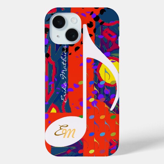 Custom Musical Note Colourful Case-Mate iPhone Case (Back)