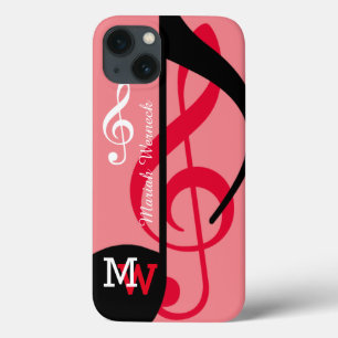 custom musical note pink iPhone 13 case