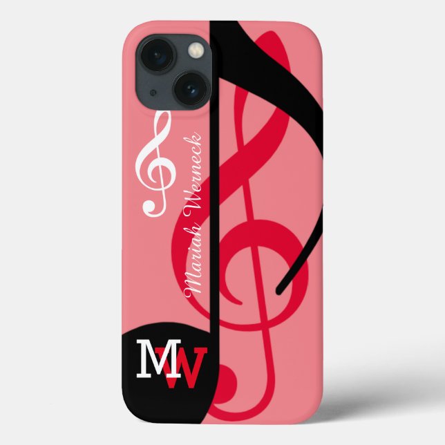 custom musical note pink Case-Mate iPhone case (Back)