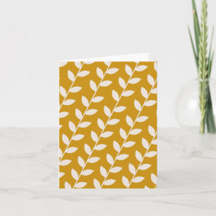Custom Mustard 70s Retro Leaf Pattern  Card