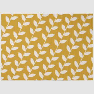 Custom Mustard 70s Retro Leaf Pattern  Tissue Paper