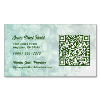 Custom Muted Greenery Magnetic Card with QR Code