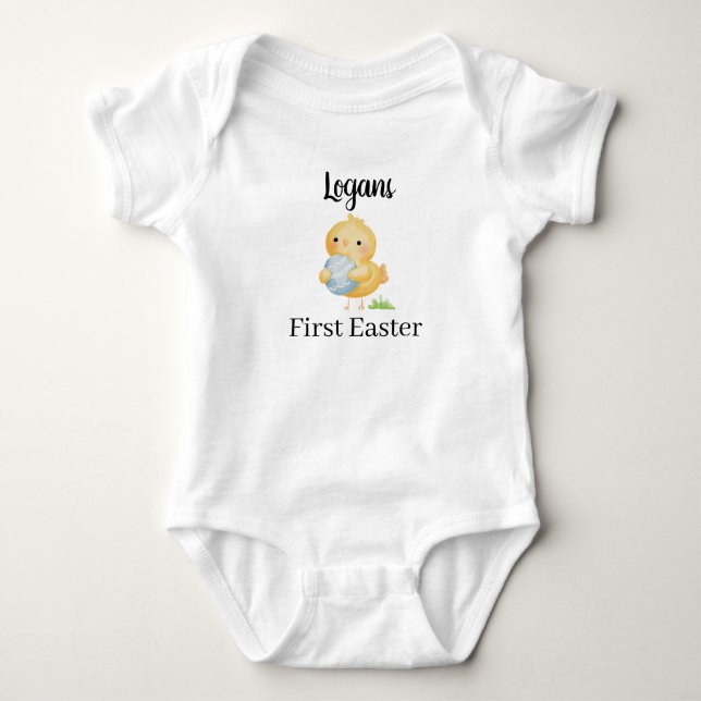 Custom. My First Easter. Chick. Baby Bodysuit (Front)