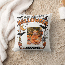 Custom My First Halloween 2026 Baby Photo Name T-S
