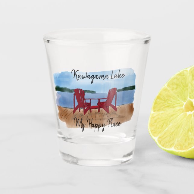 Custom My Happy Place Shot Glass (Front)