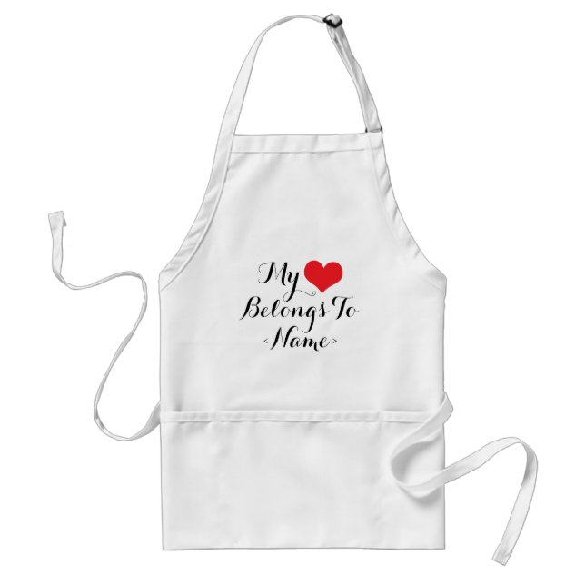 Custom My Heart Belongs To <Name> Standard Apron (Front)