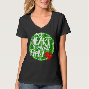 Custom MY HEART IS ON THAT FIELD Soccer Mum T-Shirt