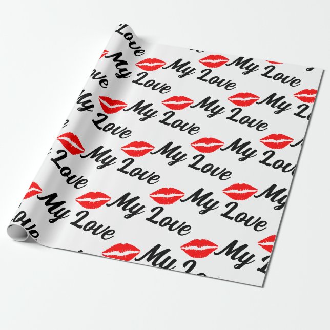custom my love and kisses  wrapping paper (Unrolled)