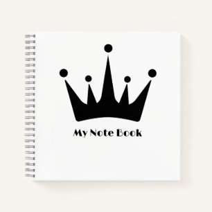 Custom My Note book Text Black Colour Crown Image 