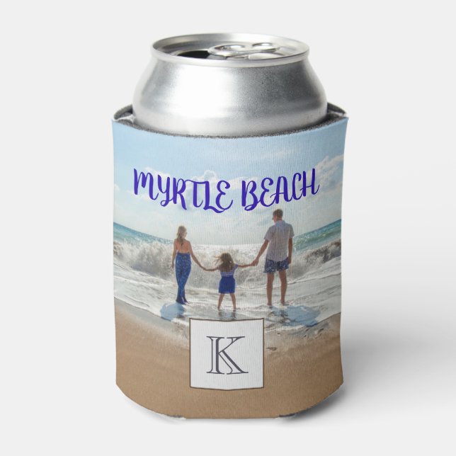 Custom Myrtle Beach Souvenir Sand and Surf Family Can Cooler (Can Front)