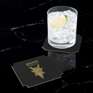 Custom Mystic Gold Bachelorette  Paper Coaster