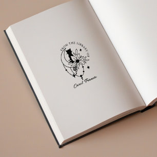 Custom Mystic Moon with Cat From the Library Of Rubber Stamp