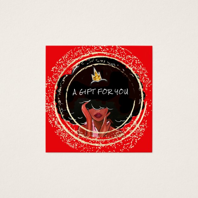 Custom Nail Hair Makeup QR Code Logo Red Gold (Front)