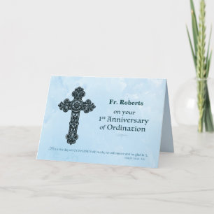 Custom Name 1st Ordination Anniversary Priest Card