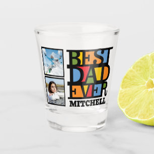 Custom Name & 2 Photos BEST DAD EVER Shot Glass