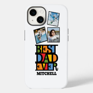 Custom Name & 3 Photos BEST DAD EVER iPhone 14 Case