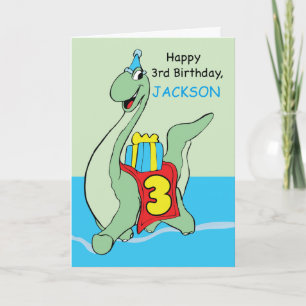 Custom Name, 3rd Birthday Dinosaur, Jackson Card