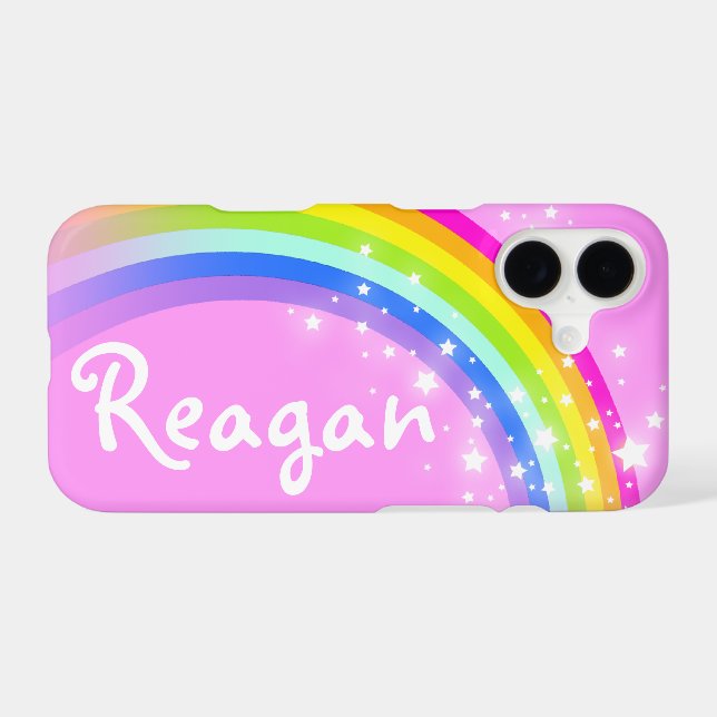 Custom name 6 letter rainbow pink iphone 5 case (Back (Horizontal))