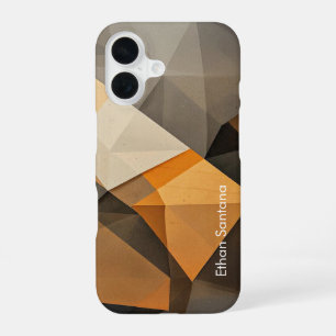 Custom Name Abstract Earth Tone iPhone 16 Case