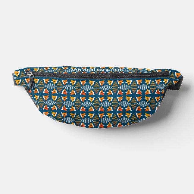 Custom Name Abstract Geometric Pattern Bum Bags (Lay Down)