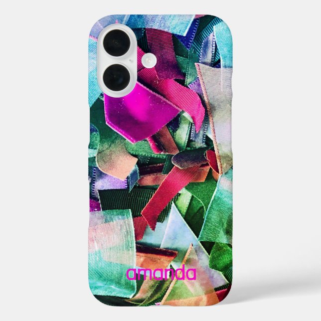 Custom Name Abstract Iridescent Colourful 3D Effec Case-Mate iPhone Case (Back)