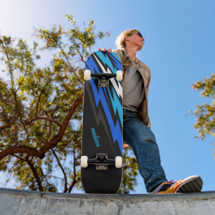 Custom Name Abstract Lightning Skateboard