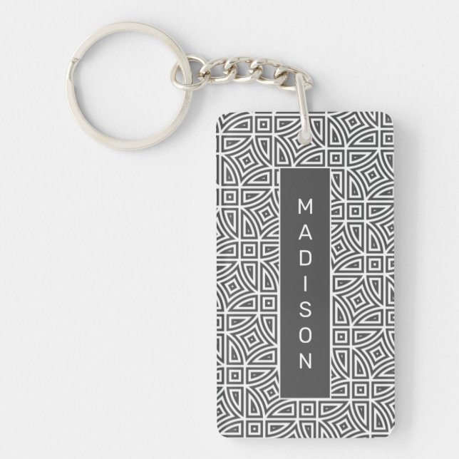 Custom name Abstract Pattern key chain (Front)