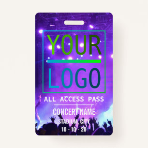 Custom name acess all access pass concert ID badge