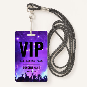 Custom name acess all access pass concert ID badge
