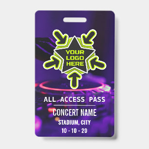 Custom name acess all access pass concert ID badge