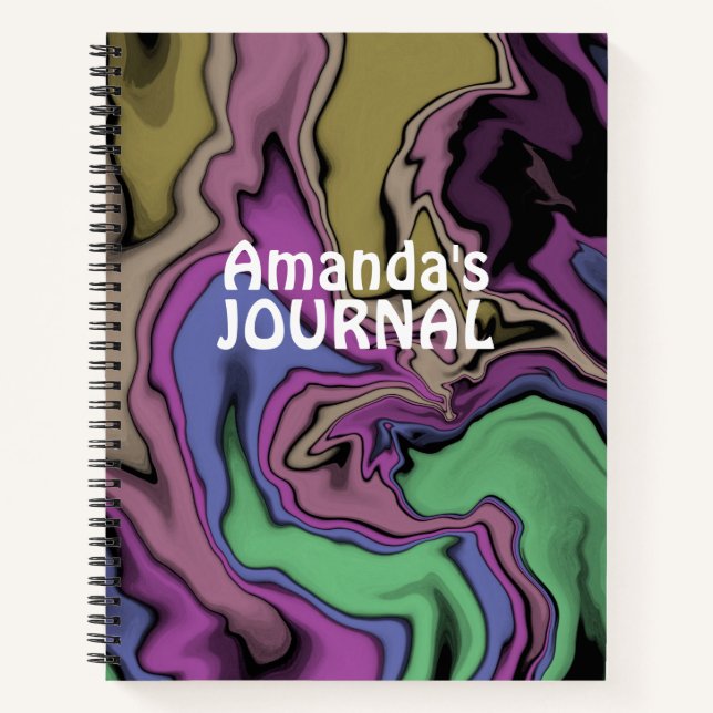 Custom Name Acrylic Pouring Journal  (Front)