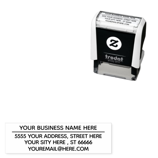 Custom Name Address E-mail Your Business Stamp (In Situ)