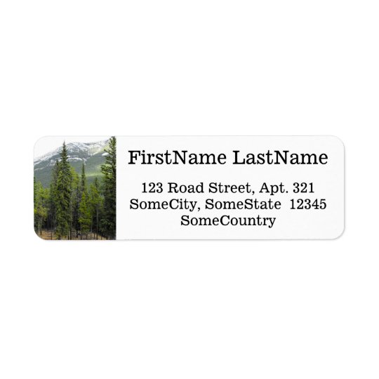 Custom Name/Address + Forest and Mountain Scene Return Address Label