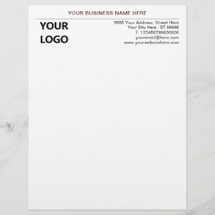 Custom Name Address Logo Info Business Letterhead