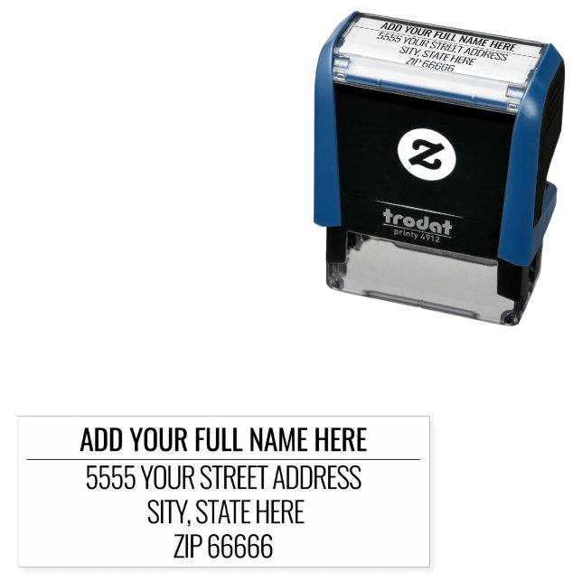Custom Name Address Personalised Self-inking Stamp (In Situ)