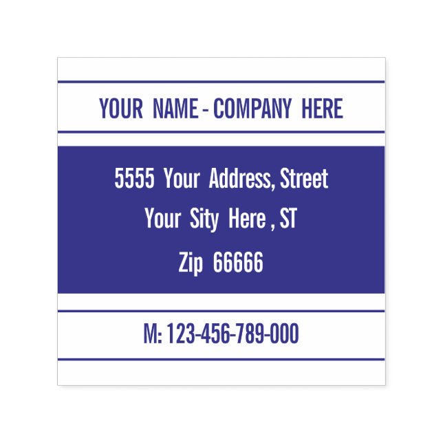 Custom Name Address Phone Number Your Colour Moder Self-inking Stamp (Design)