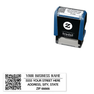 Custom Name Address QR Code Self-inking Stamp