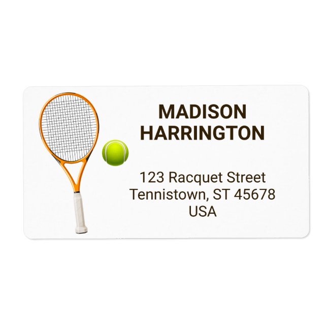 Custom Name & Address Tennis (Front)