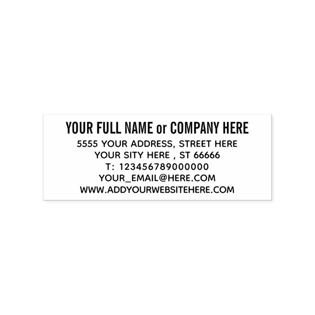 Custom Name Address Website Phone Email Your Stamp (Imprint)