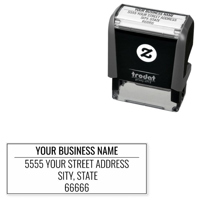 Custom Name Address Your Colour Font Modern Stamp (In Situ)