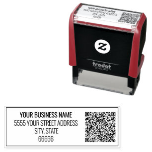 Custom Name Adress QR Code Self-inking Stamp