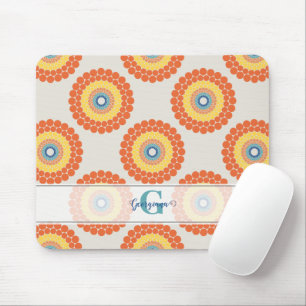 Custom Name Aegean Summer Radiant Dot Mandala Mouse Mat