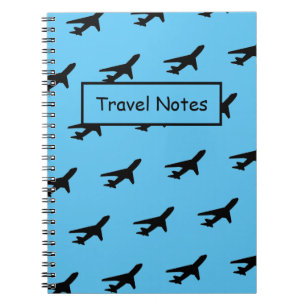 Custom Name Aeroplane Pattern Spiral Photo Noteboo Notebook