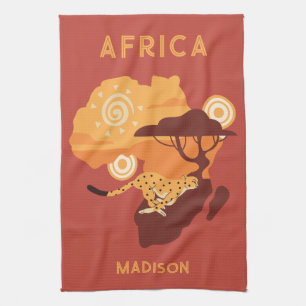 Custom Name Africa Tea Towel