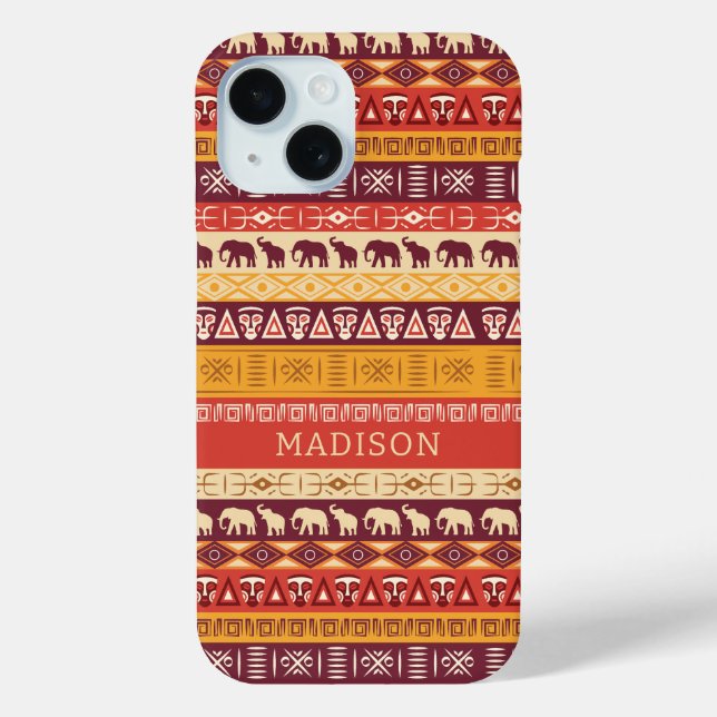 Custom Name African Pattern Case-Mate iPhone Case (Back)