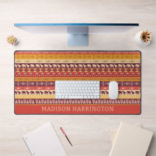 Custom Name African Pattern Desk Mat