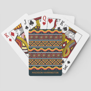 Custom Name African Pattern Playing Cards