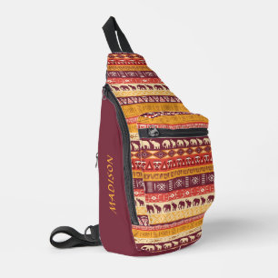 Custom Name African Pattern Sling Bag