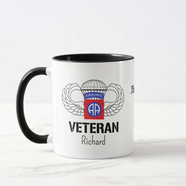 Custom Name Airborne Veteran Mug (Left)